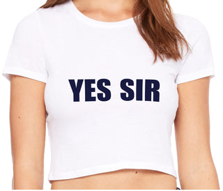 Yes Sir - White Crop Top