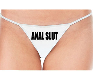 Anal Slut - White String Thong