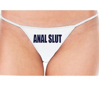 Anal Slut - White String Thong