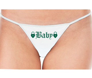 Baby Goth Look With Locks - White String Thong