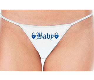 Baby Goth Look With Locks - White String Thong