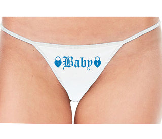 Baby Goth Look With Locks - White String Thong