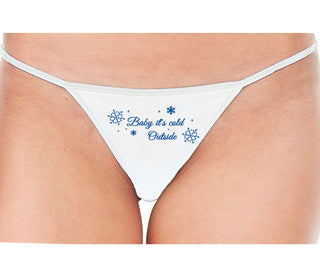 Baby It's Cold Outside - White String Thong
