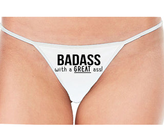 BadAss With a Great Ass - White String Thong