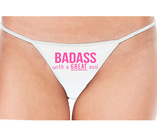 BadAss With a Great Ass - White String Thong