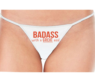 BadAss With a Great Ass - White String Thong
