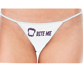Bite Me - White String Thong