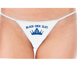 Black Cock Slut - Queen of Spades - White String Thong
