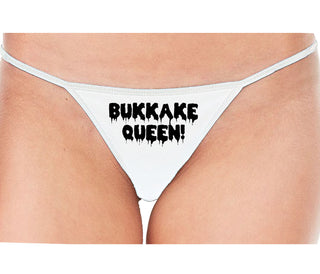 Bukkake Queen - White String Thong