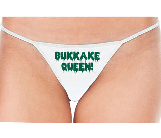 Bukkake Queen - White String Thong