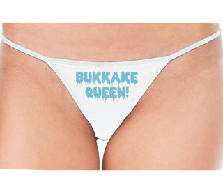Bukkake Queen - White String Thong