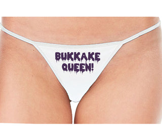 Bukkake Queen - White String Thong