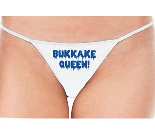 Bukkake Queen - White String Thong