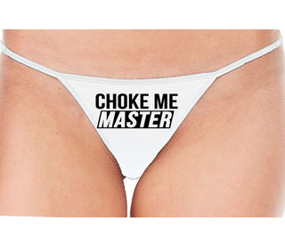 Choke Me Master - White String Thong