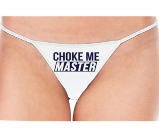 Choke Me Master - White String Thong
