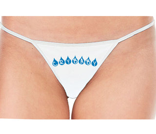 Crybaby Tear Design - White String Thong