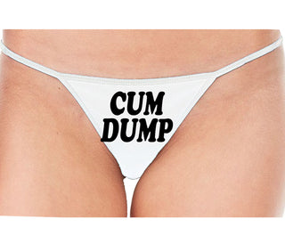 Cum Dump - Bold Design - White String Thong