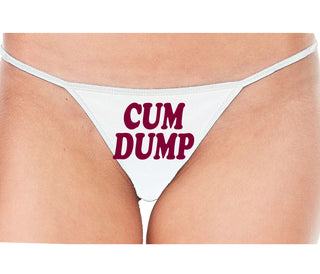 Cum Dump - Bold Design - White String Thong