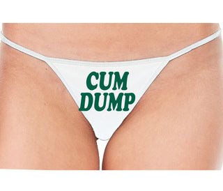 Cum Dump - Bold Design - White String Thong