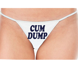Cum Dump - Bold Design - White String Thong