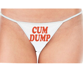 Cum Dump - Bold Design - White String Thong