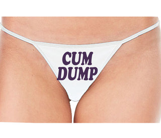 Cum Dump - Bold Design - White String Thong