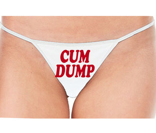 Cum Dump - Bold Design - White String Thong