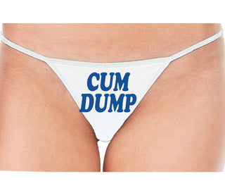 Cum Dump - Bold Design - White String Thong