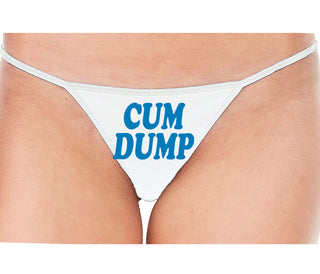 Cum Dump - Bold Design - White String Thong