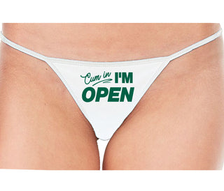 Cum In I'm Open - White String Thong