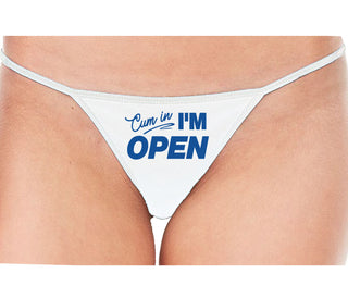 Cum In I'm Open - White String Thong