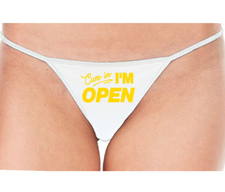 Cum In I'm Open - White String Thong