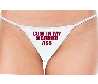 Cum In My Married Ass - White String Thong