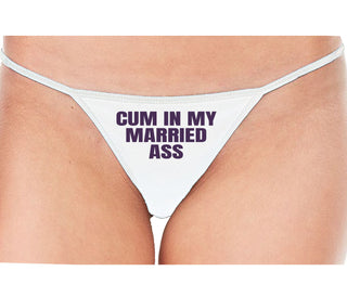 Cum In My Married Ass - White String Thong