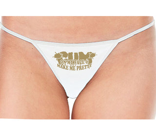 Cum On My Face And Make Me Pretty - White String Thong