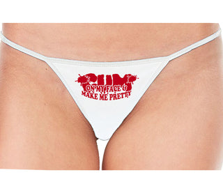 Cum On My Face And Make Me Pretty - White String Thong