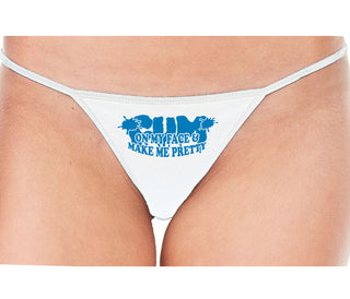 Cum On My Face And Make Me Pretty - White String Thong
