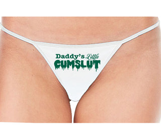 Daddy's Little Cumslut - White String Thong