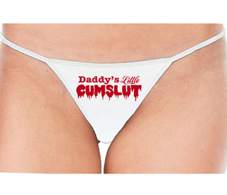 Daddy's Little Cumslut - White String Thong