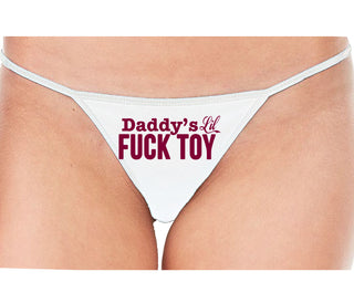 Daddy's Little Fuck Toy - White String Thong
