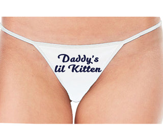 Daddys Little Kitten - White String Thong