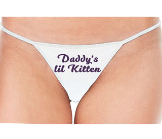Daddys Little Kitten - White String Thong