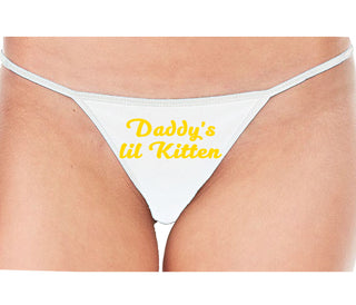 Daddys Little Kitten - White String Thong