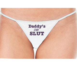 Daddy's Little Slut - White String Thong