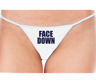 Face Down - White String Thong