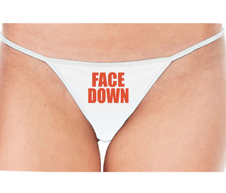 Face Down - White String Thong
