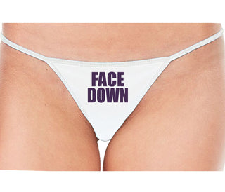 Face Down - White String Thong