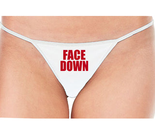 Face Down - White String Thong