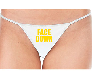 Face Down - White String Thong