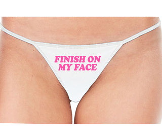 Finish On My Face - White String Thong
